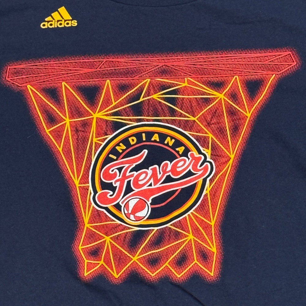 Adidas Indiana Fever WNBA Basketball Blue Short Sleeve T Shirt Mens Size XL - Picture 2 of 6
